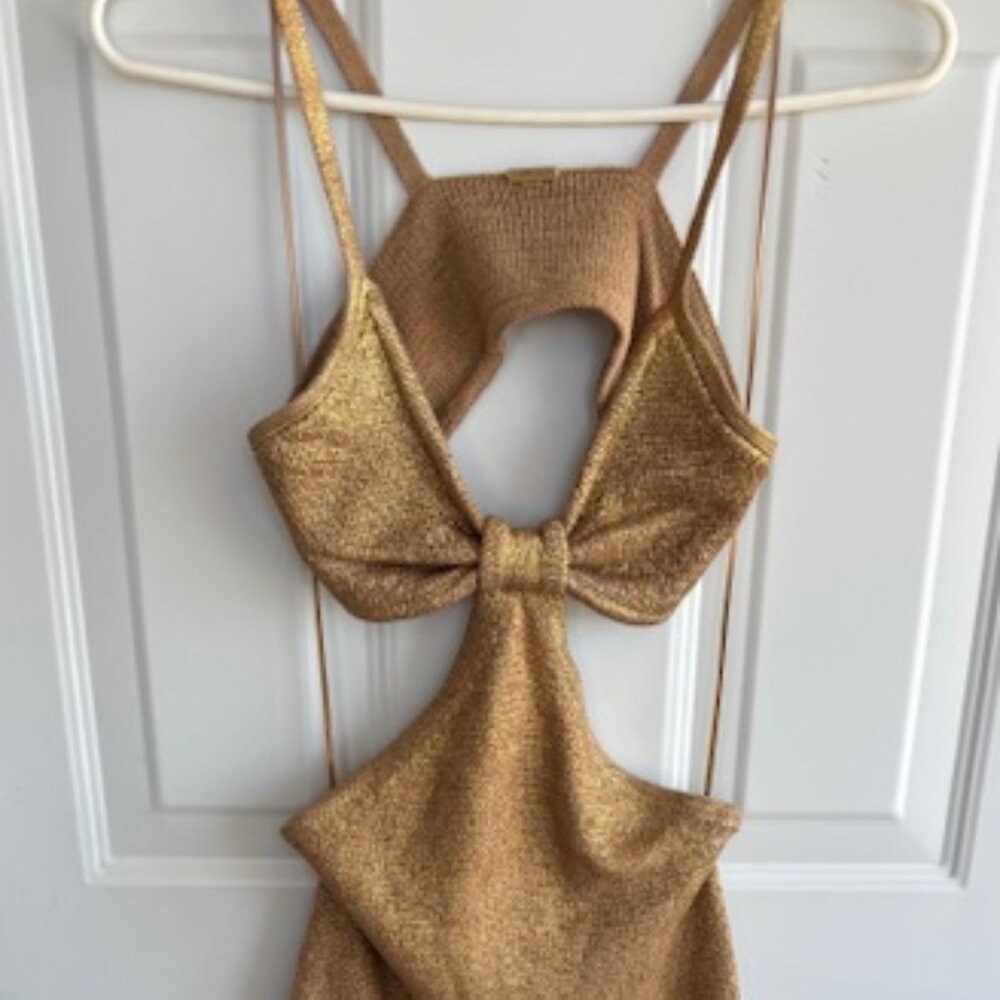Cult Gaia Serita Dress - Gold - Size S - Picture 6 of 12